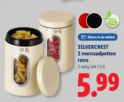 Lidl Silvercrest 2 voorraadpotten retro aanbieding