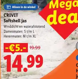 Lidl Crivit softshell jas aanbieding