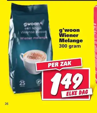 Nettorama g'woon Wiener Melange aanbieding