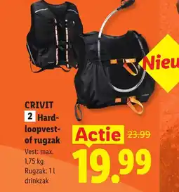 Lidl Crivit Hard- loopvest of rugzak aanbieding