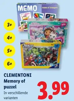 Lidl Clementoni Memory of puzzel aanbieding