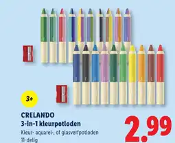 Lidl Crelando 3-in-1 kleurpotloden aanbieding