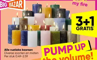 Big Bazar Alle rustieke kaarsen aanbieding