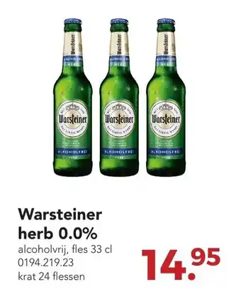 Zegro Warsteiner herb 0.0% 33cl aanbieding