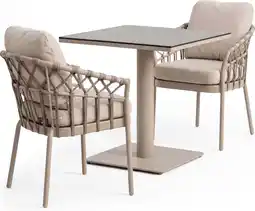Intratuin Tierra Outdoor 2-zits diningset Granita met Nevada beige aanbieding