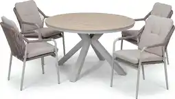Intratuin Tierra Outdoor 4-zits diningset Silva met Cortez grijs aanbieding