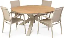 Intratuin Tierra Outdoor 4-zits diningset Orbital met Foxx beige aanbieding