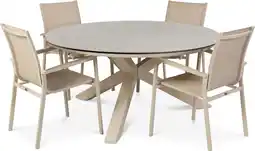 Intratuin Tierra Outdoor 4-zits diningset Orbital met Foxx trespa beige aanbieding