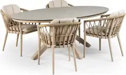 Intratuin Tierra Outdoor 4-zits diningset Oblong met Santafe beige aanbieding