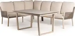 Intratuin Tierra Outdoor 6-zits diningset Liv beige rechts aanbieding