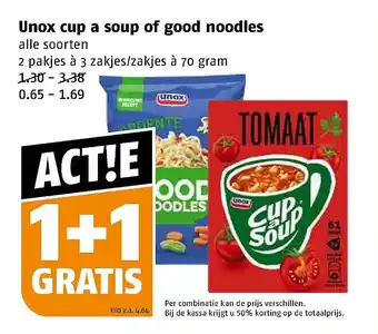 Poiesz Unox cup a soup of good noodles aanbieding