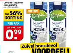 Hoogvliet Campina Langlekker extra proteïne aanbieding