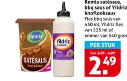 Hoogvliet Remia satésaus, bbq saus of Yildriz knoflooksaus aanbieding