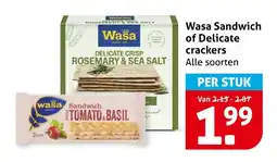 Hoogvliet Wasa Sandwich of Delicate crackers aanbieding