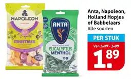 Hoogvliet Anta, Napoleon, Holland Hopjes of Babbelaars aanbieding
