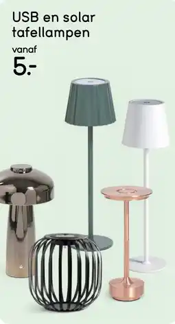 Leen Bakker USB en solar tafellampen aanbieding