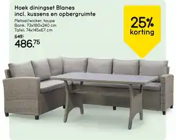 Leen Bakker Hoek diningset Blanes incl. kussens en opbergruimte aanbieding