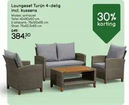 Leen Bakker Loungeset Turijn 4-delig incl. kussens aanbieding