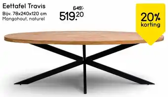 Leen Bakker Eettafel Travis aanbieding