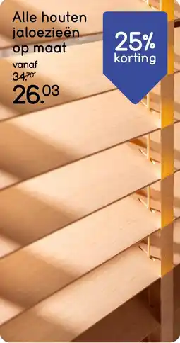 Leen Bakker Alle houten jaloezieën op maat aanbieding