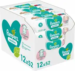 Bol.com PAMPERS BILLENDOEKJES BABYDOEKJES SENSITIVE NAVULLING 624 Stuks aanbieding