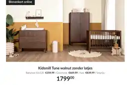 Babypark Kidsmill Tune walnut zonder latjes aanbieding