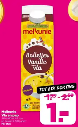 PLUS Melkunie Vla en pap aanbieding