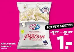 PLUS Alle A-merk popcorn aanbieding