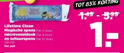 PLUS Lifetime Clean, Magische spons , microvezeldoek en schuurspons aanbieding