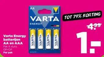PLUS Varta Energy batterijen AA en AAA aanbieding