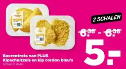 PLUS Boerentrots van plus kipschnitzels en kip cordon bleu's aanbieding