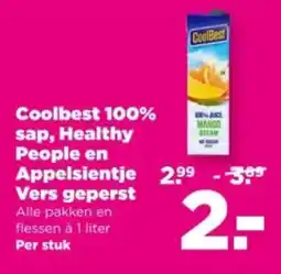 PLUS Coolbest 100% sap, Healthy People en Appelsientje Vers geperst aanbieding
