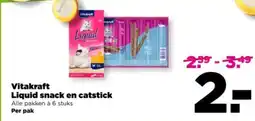 PLUS Vitakraft Liquid snack en catstick aanbieding