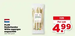 PLUS Plus Nederlandse Witte asperges ongeschild aanbieding