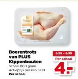 PLUS Boerentrots van PLUS Kippenbouten aanbieding