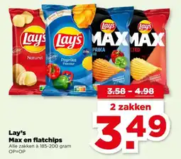 PLUS Lays Max en flatchips aanbieding