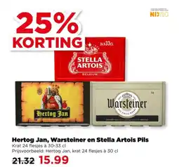PLUS Hertog Jan, Warsteiner en Stella Artois Pils aanbieding