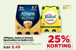 PLUS Affligem, Jopen en Grolsch Speciaalbier en Radler 2.0% aanbieding