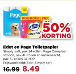 PLUS Edet en Page Toiletpapier aanbieding