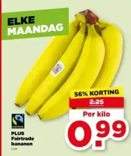 PLUS Plus Fairtrade bananen aanbieding