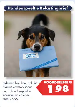 Huisdier Voordeelshop Hondenspeeltje Belastingbrief aanbieding