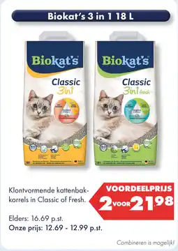 Huisdier Voordeelshop Biokat's 3 in 1.18 L aanbieding
