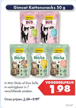 Huisdier Voordeelshop Gimcat Kattensnacks 50 g aanbieding