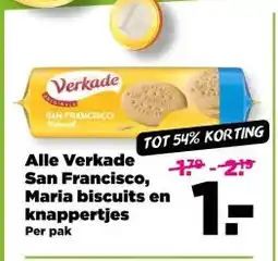 PLUS Alle Verkade San Francisco,Maria biscuits en knappertjes knappertjes aanbieding