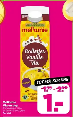 PLUS MelkunieVla en pap aanbieding