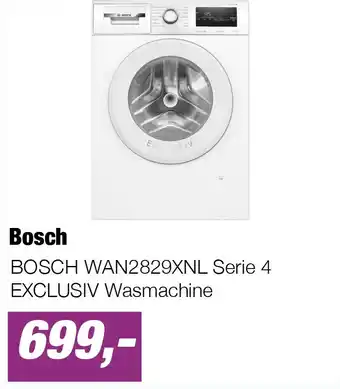 EP BOSCH WAN2829XNL Serie 4 EXCLUSIV Wasmachine aanbieding