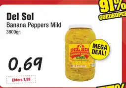 Budget Food Del Sol Banana Peppers Mild aanbieding