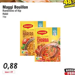 Budget Food Maggi Bouillon Rundvlees of Kip Halal aanbieding