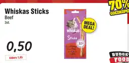 Budget Food Whiskas Sticks Beef aanbieding