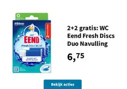 Plein.nl 2+2 gratis: WC Eend Fresh Discs Duo Navulling aanbieding